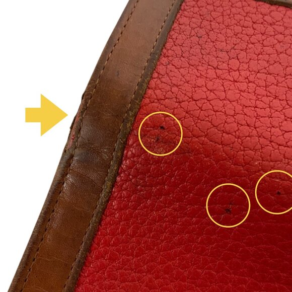 Vintage Dooney & Bourke All Weather Leather Wallet Red Brown Snap Closure - Picture 12 of 12